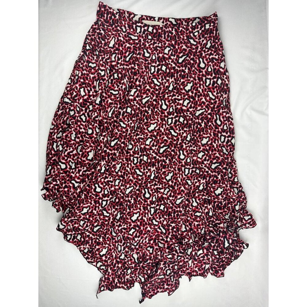 Stella McCartney Leopard-Print Asymmetric Silk Midi Skirt Size 44 (10US)